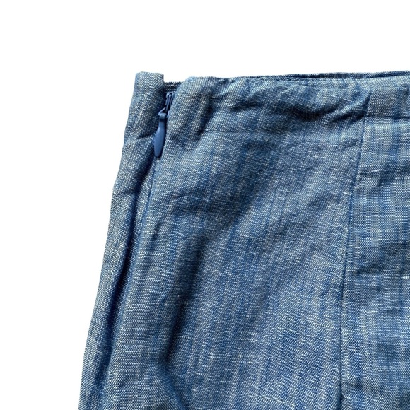 Talbots Women's Floral A-Line Linen Blend Knee Length Skirt Blue Size 4 Casual - Picture 9 of 10